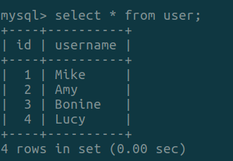 user 表结构